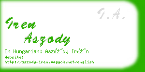 iren aszody business card